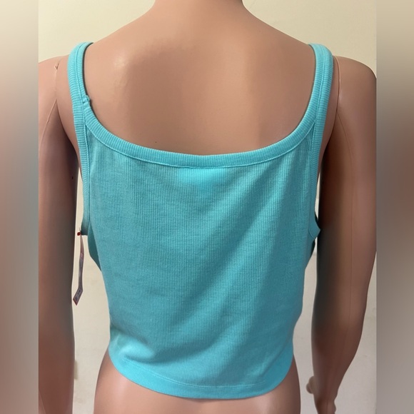 Colsie Turquoise Crop Top - Picture 2 of 4